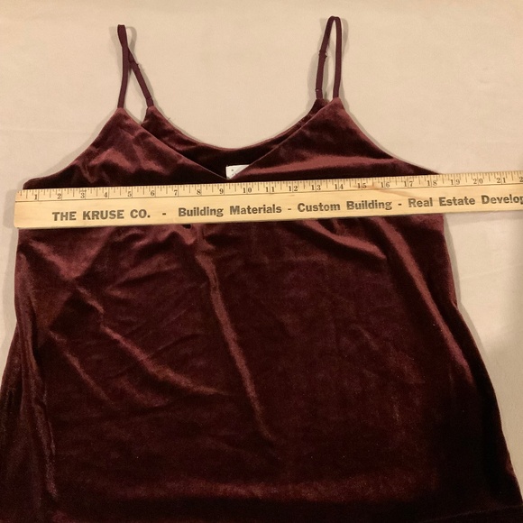 A New Day Maroon Velvet Cami Adjustable Straps Sz M Women’s - Picture 3 of 6